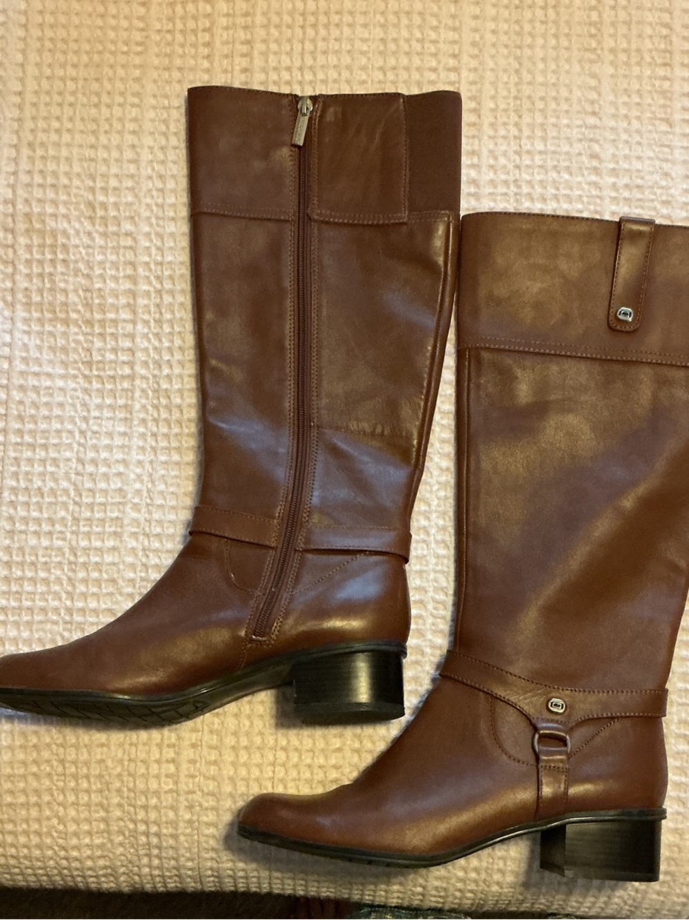 Bandolino Brown Leather Knee-High Riding Boots